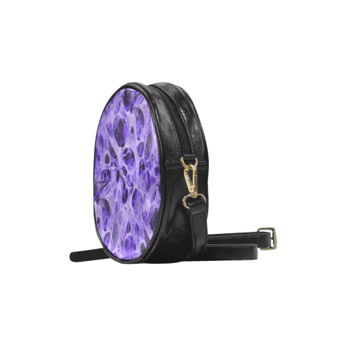 SPIDER WEB fractal - violet black Round Sling Bag (Model 1647)