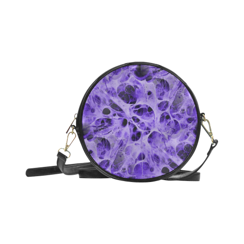 SPIDER WEB fractal - violet black Round Sling Bag (Model 1647)