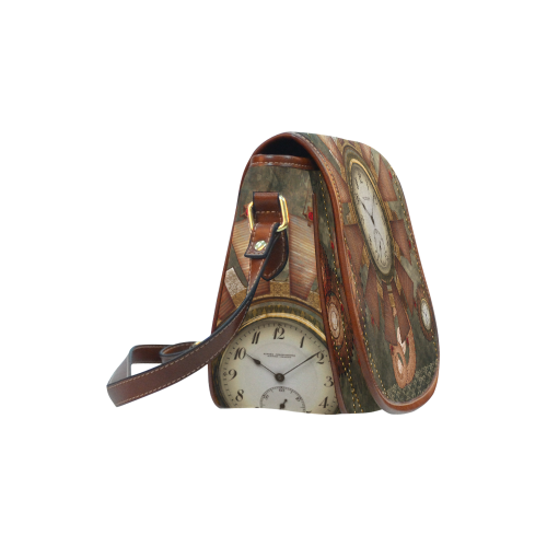 Steampunk, wonderful clocks in noble design Saddle Bag/Small (Model 1649) Full Customization