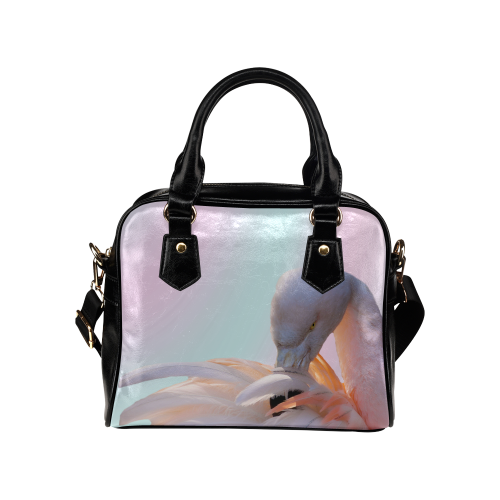 Flamingo Pink Mint Shoulder Handbag (Model 1634)