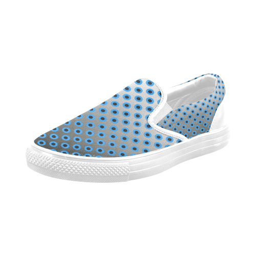 Gradient circles Men's Slip-on Canvas Shoes (Model 019)