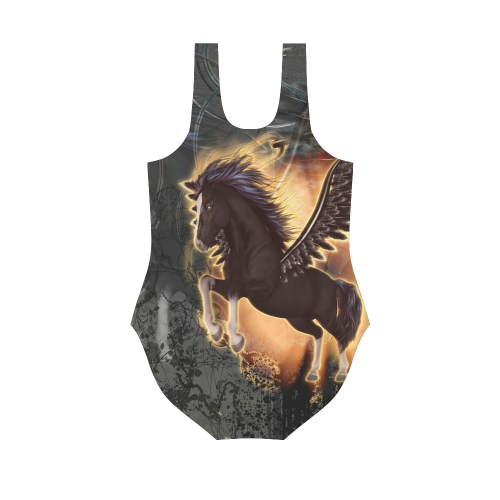 The dark pegasus Vest One Piece Swimsuit (Model S04)