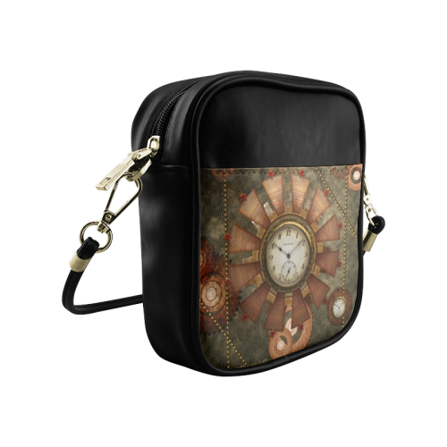 Steampunk, wonderful clocks in noble design Sling Bag (Model 1627)