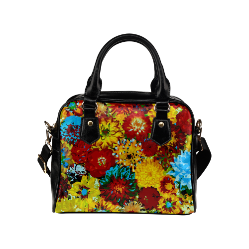 Beautiful Colorful Dahlia Flower Art Shoulder Handbag (Model 1634)
