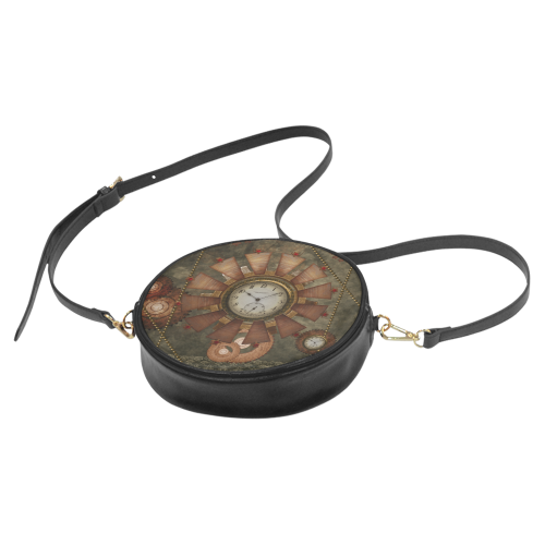 Steampunk, wonderful clocks in noble design Round Sling Bag (Model 1647)
