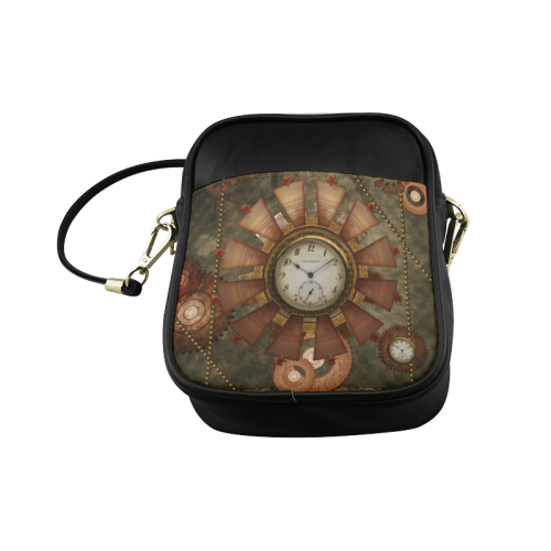 Steampunk, wonderful clocks in noble design Sling Bag (Model 1627)
