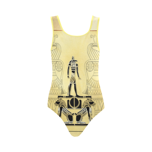 Anubis, the egypt god Vest One Piece Swimsuit (Model S04)