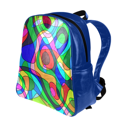 SQUIGGLY LOOPS - multicolored Multi-Pockets Backpack (Model 1636)
