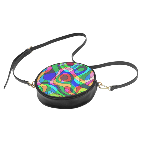 SQUIGGLY LOOPS - multicolored Round Sling Bag (Model 1647)