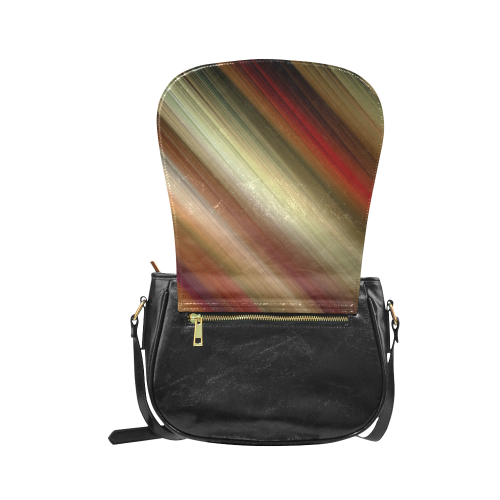 Fall Time Colored Gradient Diagonal Stripes Classic Saddle Bag/Small (Model 1648)