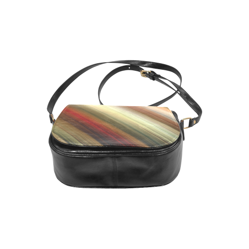 Fall Time Colored Gradient Diagonal Stripes Classic Saddle Bag/Large (Model 1648)