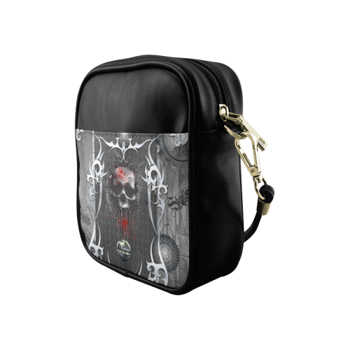 Awesome skull on metal design Sling Bag (Model 1627)