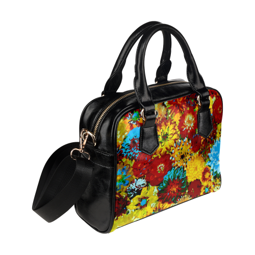 Beautiful Colorful Dahlia Flower Art Shoulder Handbag (Model 1634)