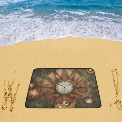 Steampunk, wonderful clocks in noble design Beach Mat 78"x 60"