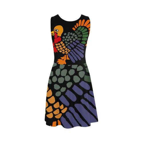 Funny Turkey Abstract Art Atalanta Sundress (Model D04)