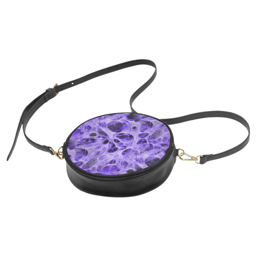 SPIDER WEB fractal - violet black Round Sling Bag (Model 1647)