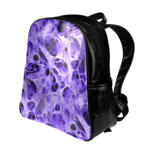 SPIDER WEB fractal - violet black Multi-Pockets Backpack (Model 1636)