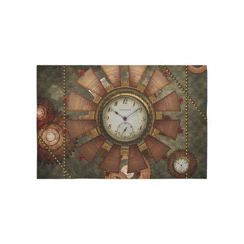 Steampunk, wonderful clocks in noble design Cotton Linen Wall Tapestry 60"x 40"