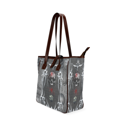 Awesome skull on metal design Classic Tote Bag (Model 1644)