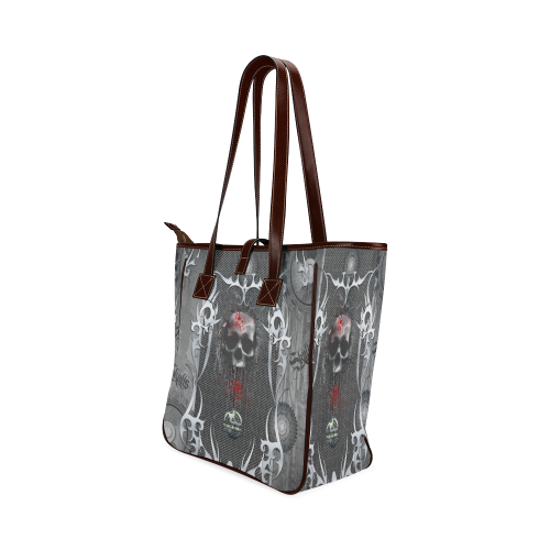 Awesome skull on metal design Classic Tote Bag (Model 1644)