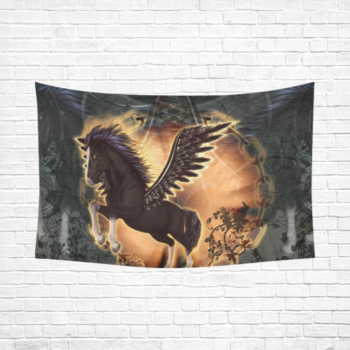 The dark pegasus Cotton Linen Wall Tapestry 90"x 60"