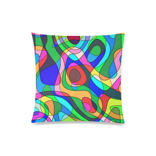 SQUIGGLY LOOPS - multicolored Custom Zippered Pillow Case 20"x20"(Twin Sides)