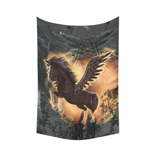 The dark pegasus Cotton Linen Wall Tapestry 60"x 90"