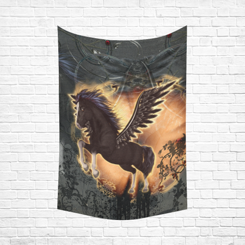 The dark pegasus Cotton Linen Wall Tapestry 60"x 90"