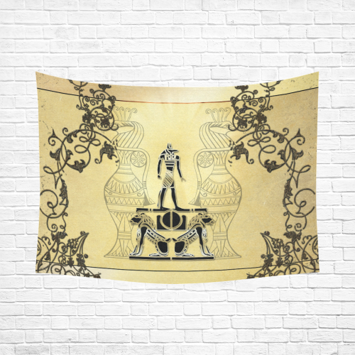 Anubis, the egypt god Cotton Linen Wall Tapestry 80"x 60"