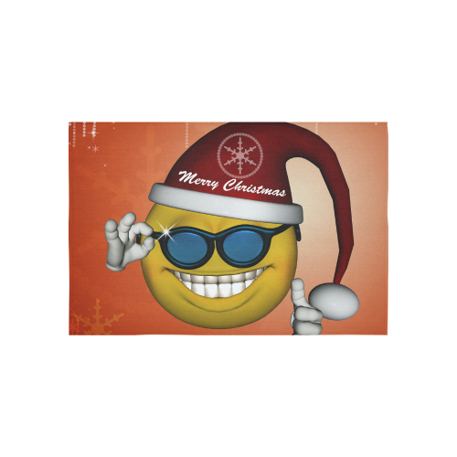 Funny christmas smiley Cotton Linen Wall Tapestry 60"x 40"