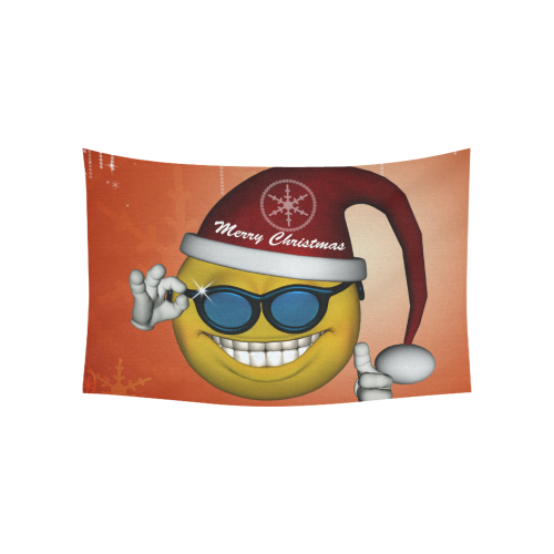 Funny christmas smiley Cotton Linen Wall Tapestry 60"x 40"