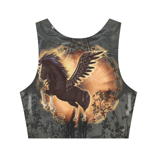 The dark pegasus Women's Crop Top (Model T42)