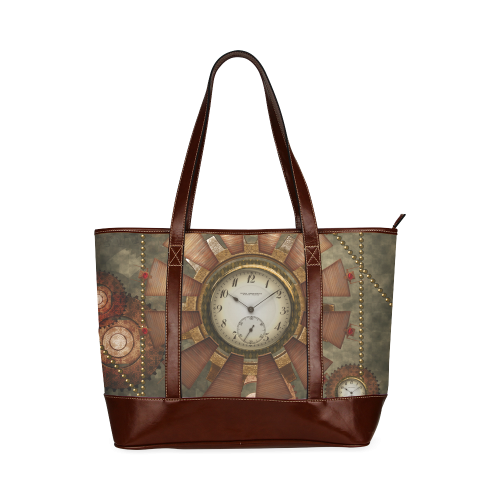 Steampunk, wonderful clocks in noble design Tote Handbag (Model 1642)