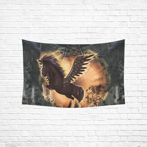 The dark pegasus Cotton Linen Wall Tapestry 60"x 40"
