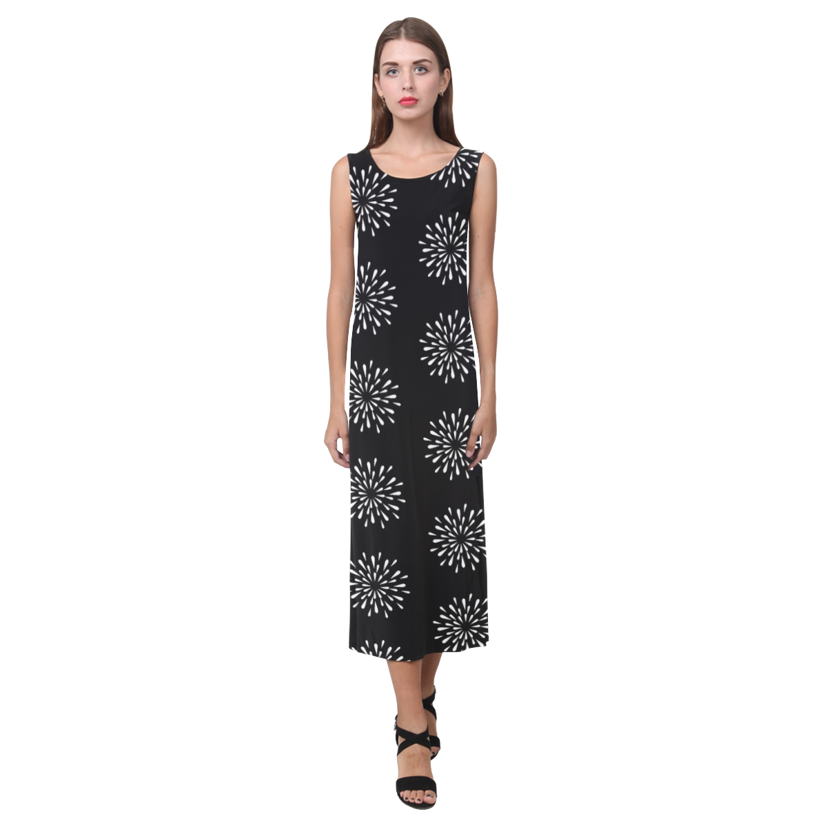 Black Rose Phaedra Sleeveless Open Fork Long Dress