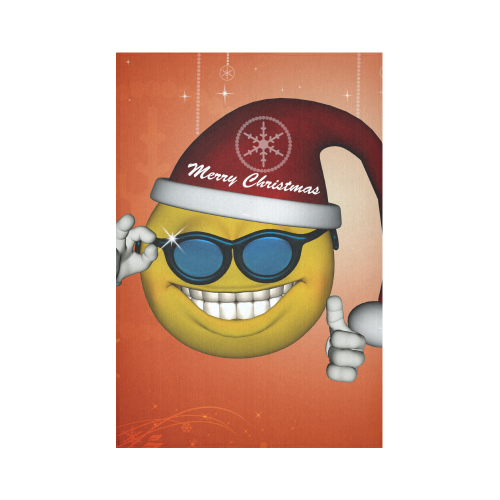 Funny christmas smiley Cotton Linen Wall Tapestry 60"x 90"