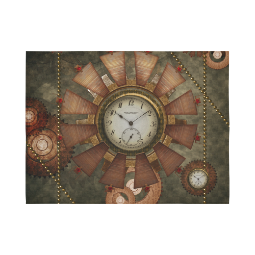 Steampunk, wonderful clocks in noble design Cotton Linen Wall Tapestry 80"x 60"