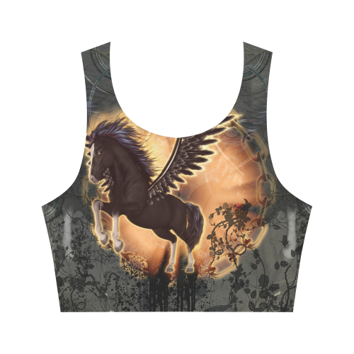 The dark pegasus Women's Crop Top (Model T42)