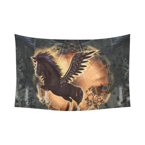 The dark pegasus Cotton Linen Wall Tapestry 90"x 60"