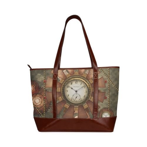 Steampunk, wonderful clocks in noble design Tote Handbag (Model 1642)