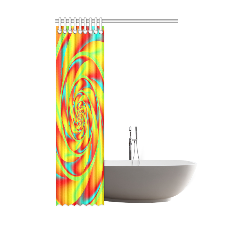 CRAZY POWER SPIRAL neon colored Shower Curtain 48"x72" ID D677532