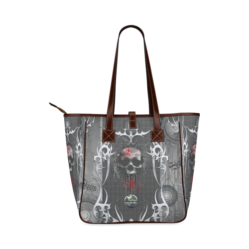 Awesome skull on metal design Classic Tote Bag (Model 1644)