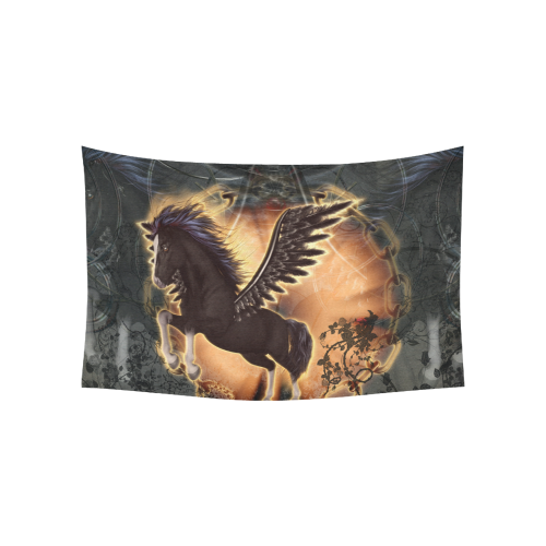 The dark pegasus Cotton Linen Wall Tapestry 60"x 40"