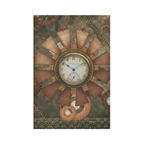 Steampunk, wonderful clocks in noble design Cotton Linen Wall Tapestry 60"x 90"