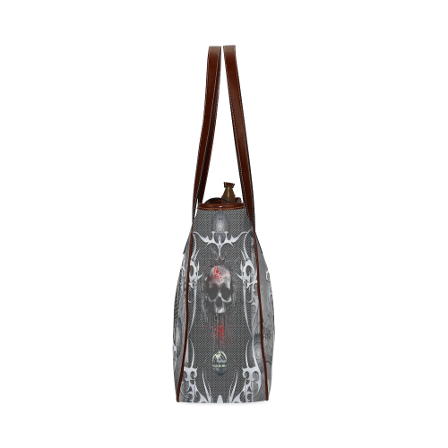 Awesome skull on metal design Classic Tote Bag (Model 1644)