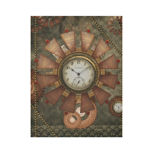Steampunk, wonderful clocks in noble design Cotton Linen Wall Tapestry 60"x 80"