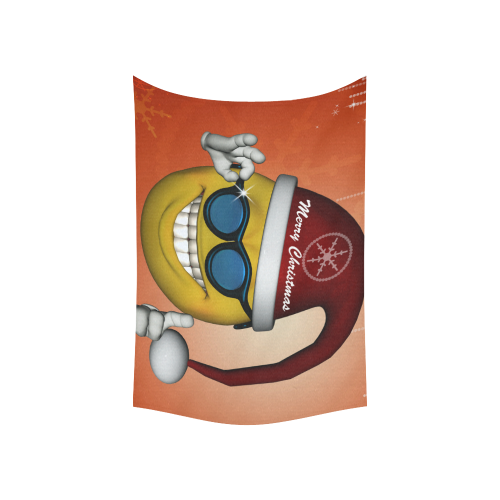 Funny christmas smiley Cotton Linen Wall Tapestry 60"x 40"