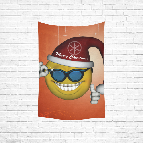 Funny christmas smiley Cotton Linen Wall Tapestry 40"x 60"