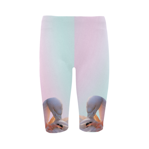Flamingo Pink Mint Hestia Cropped Leggings (Model L03)