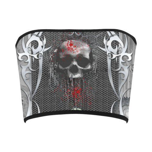 Awesome skull on metal design Bandeau Top